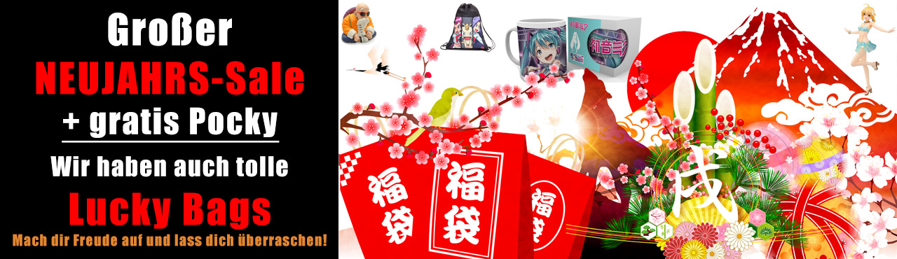 Großer Neujahrs-Sale + gratis Pocky. Wir haben auch tolle Lucky Bags