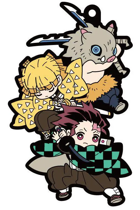 Preview: Komplett Set - Kimetsu no Yaiba (Demon Slayer) - Buddy Collection Gummi-Anhänger (6)