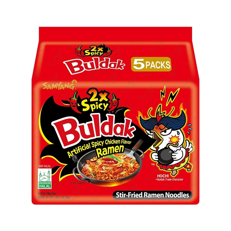 Instant-Nudeln - Buldak Hot Chicken Ramen (gebraten) - EXTREME 2xSPICY von SamYang (5er Pack) [MHD 17.10.25]