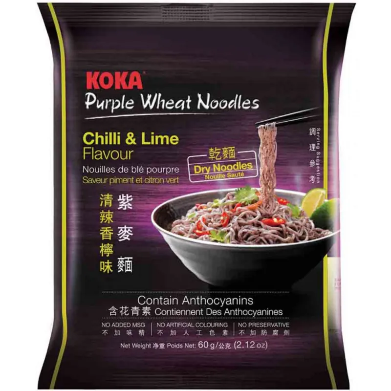 Lila Weizen Nudeln mit Chili Lime [Zitrone] von KOKA