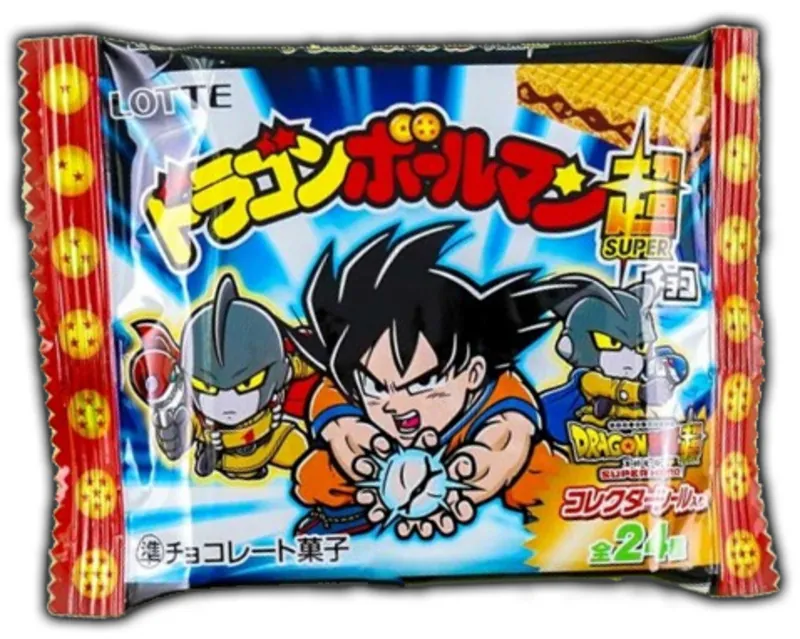 Dragonball Super Schoko Waffel mit Sammel-Sticker von LOTTE