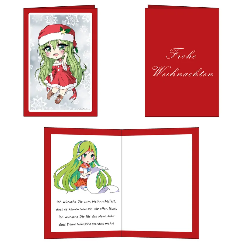 Anime Weihnachtsgrußkarte mit Manami