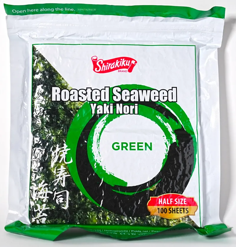 Geröstete Noriblätter - 100 Stück - Yaki Nori Green von Shirakiku