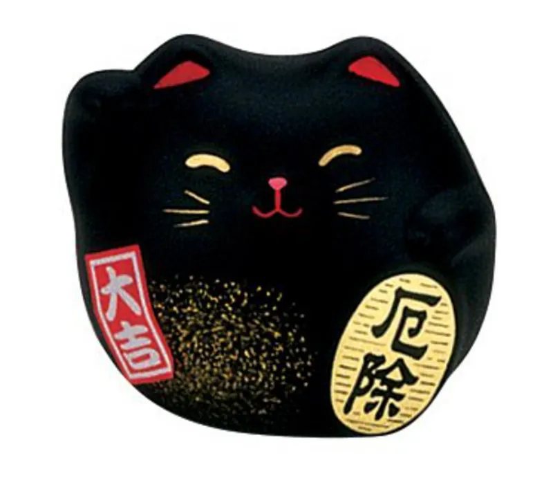 Japanische Winkekatze / Maneki-neko - Schwarz - Glücksbringer für allgemeines Glück von Tokyo Design Studio