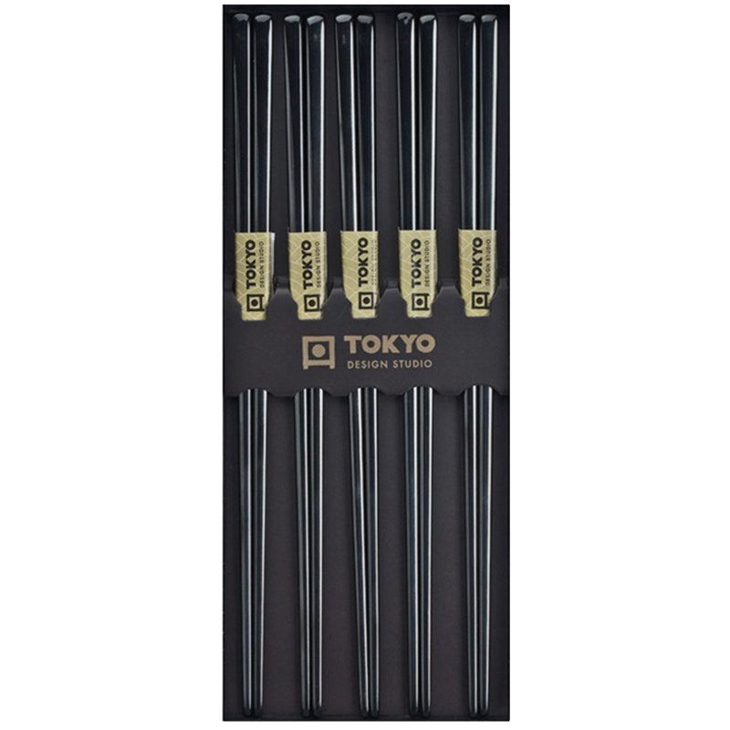 Essstäbchen Set BLACK (rostfreier Stahl) von Tokyo Design Studio