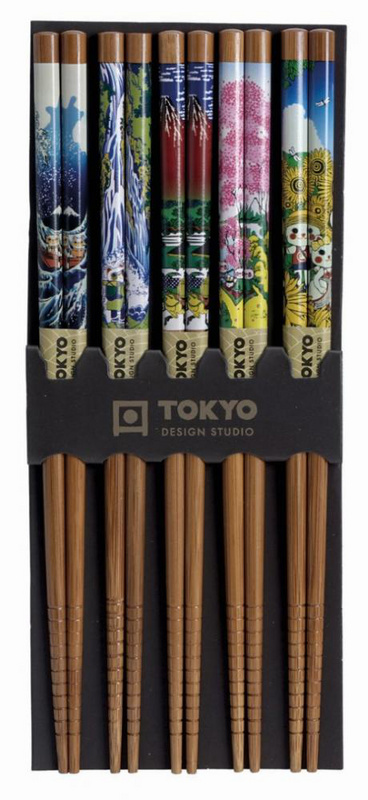 Essstäbchen-Set aus Bambus - Landschaftsmotiven von Tokyo Design Studio