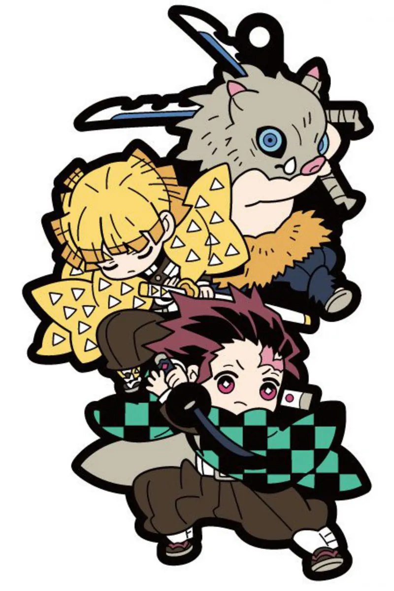 Komplett Set - Kimetsu no Yaiba (Demon Slayer) - Buddy Collection Gummi-Anhänger (6)