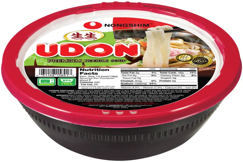 Frische Udon Cup-Nudeln - Premium Soja Nudelsuppe im Big Bowl von Nong Shim