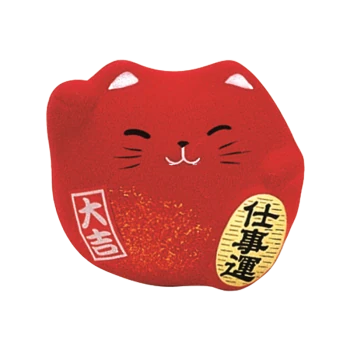 Japanische Winkekatze / Maneki-neko - Rot - Glücksbringer für die Arbeit von Tokyo Design Studio