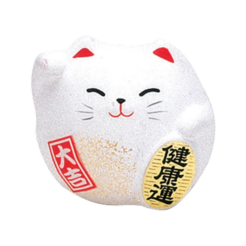 Japanische Winkekatze / Maneki-neko - Weiß - Glücksbringer für Gesundheit von Tokyo Design Studio