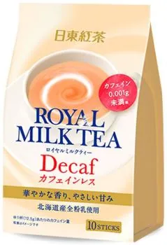 Japanisches Royal Milk Tea Instant-Pulver - Koffeinfreier Kaffee (10 Sticks) von NITTO