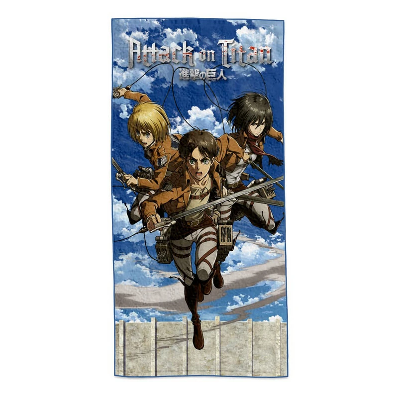Eren, Mikasa & Armin - Attack on Titan - Handtuch 150 x 75 cm - Sakami Merchandise