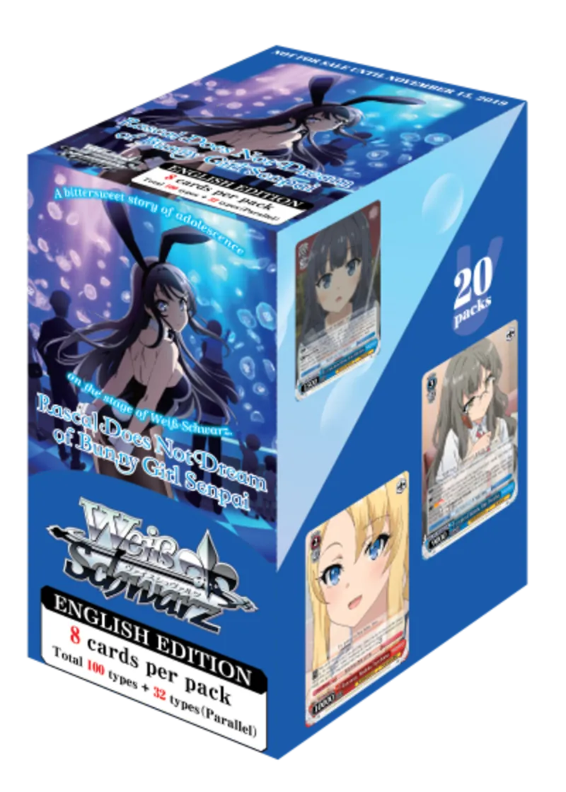 Weiss Schwarz - Rascal Does Not Dream of Bunny Girl Senpai - Display (Enthält 20 Booster a 8 Karten) - (Englische Version)