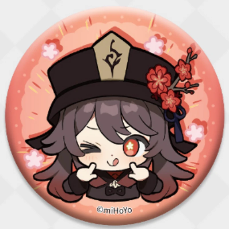 Hu Tao - Genshin Impact - Chibi Stickers Glossy Badge - miHoYo