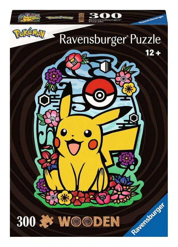 Pikachu - Pokémon - WOODEN Holz-Puzzle (300 Teile) - Ravensburger