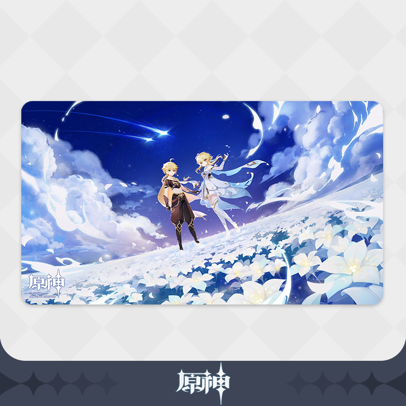 Traveler - Aether & Lumine ( Twin Stars on Floral Sea) - Genshin Impact - Mousepad /Spielmatte - miHoYo