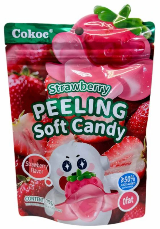 Schälbare weiche Gummi-Bonbons - Erdbeere von Cokoc