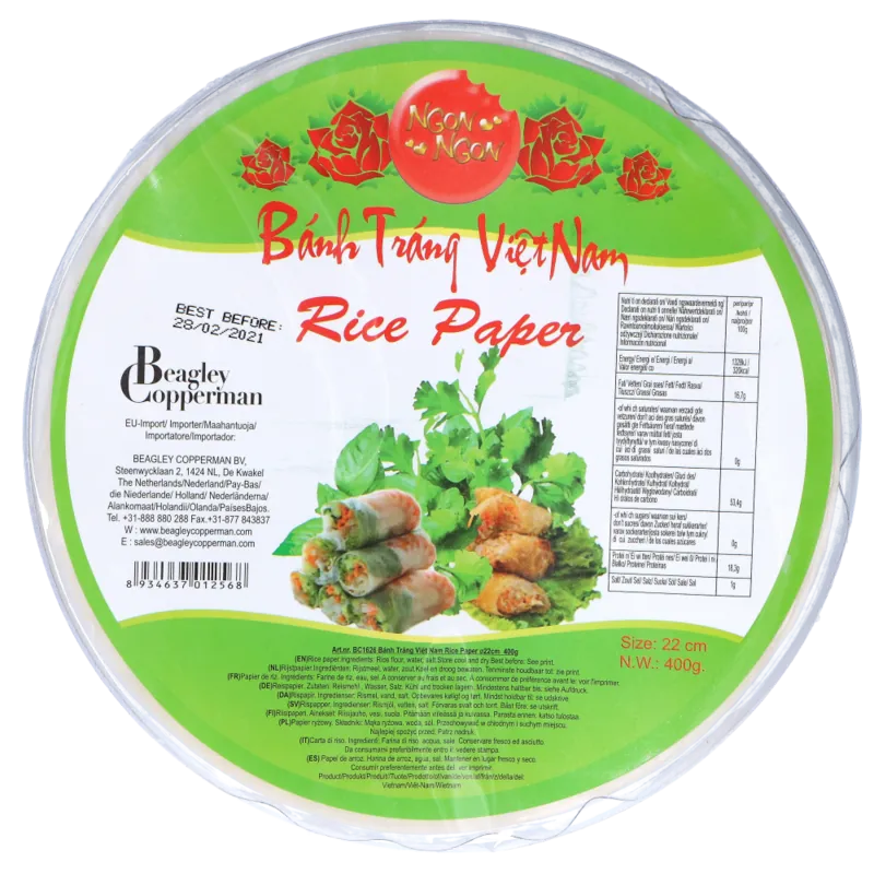Reispapier 22cm für Frühlings- und Sommerrollen von Ngon Ngon