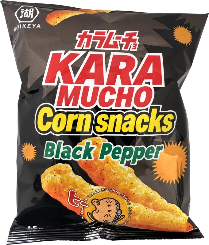 Japanische Karamucho Maischips mit schwarzen Pfeffer von Koikeya