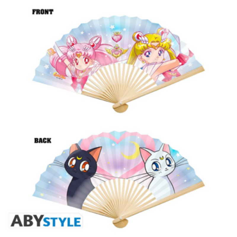 Sailor Moon und Sailor Chibi Moon Fächer - "Sailor Moon & Katzen" - Abystyle