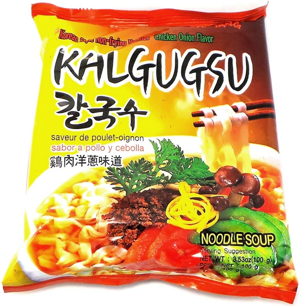 Instant-Nudeln - Kalgugsu mit Zwiebelsuppe und Hühnchengeschmack von SamYang Instant-Nudeln - Kalgugsu mit Zwiebelsuppe und Hühnchengeschmack von SamYang
