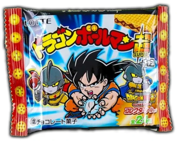 Dragonball Super Schoko Waffel mit Sammel-Sticker von LOTTE Dragonball Super Schoko Waffel mit Sammel-Sticker von LOTTE