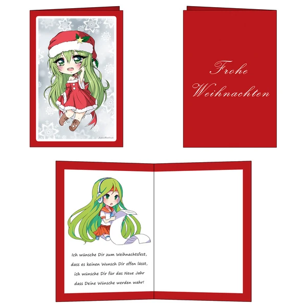 Anime Weihnachtsgrußkarte mit Manami