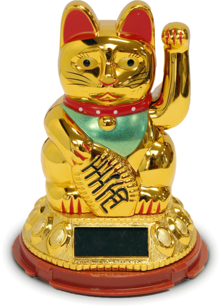 Elektrische Winke Katze klein Gold
