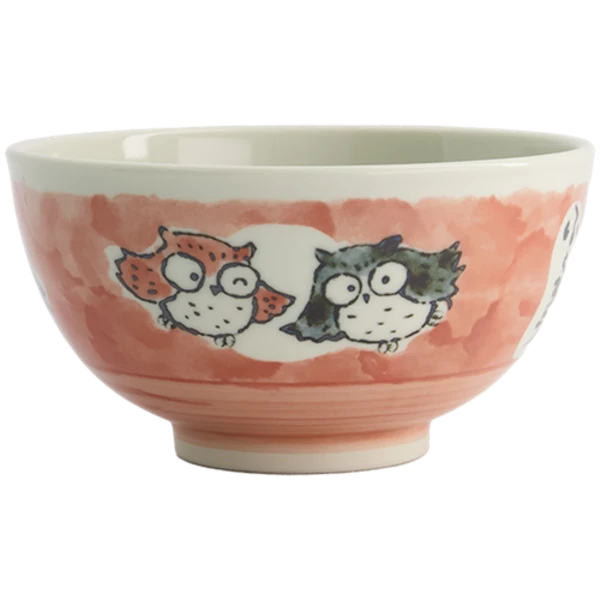Kawaii Bowl / Schale für Reis - Eule Pink von TOKYO Design Studio (600ml)