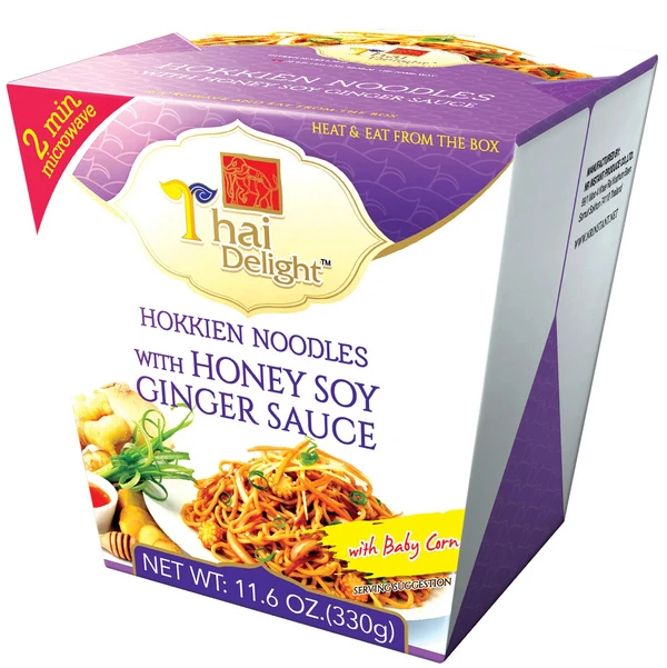Hokkien Noodles für Mikrowelle - Honig Soja Ingwer SAUCE
