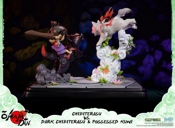 Chibiterasu vs. Dark Chibiterasu und Possessed Kuni - Okamiden - First 4 Figures