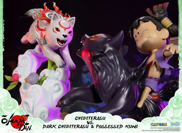 Chibiterasu vs. Dark Chibiterasu und Possessed Kuni - Okamiden - First 4 Figures