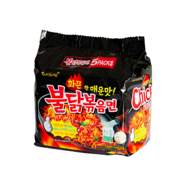 Instant-Nudeln - Hot Chicken Ramen (gebraten) von SamYang (5er Pack) [MHD 16.10.25]