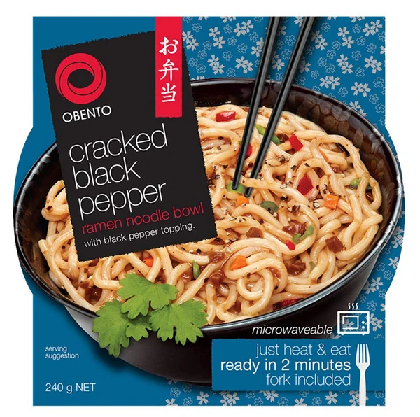 Frische Udon Cup-Nudeln - Cracked Black Pepper von Obento