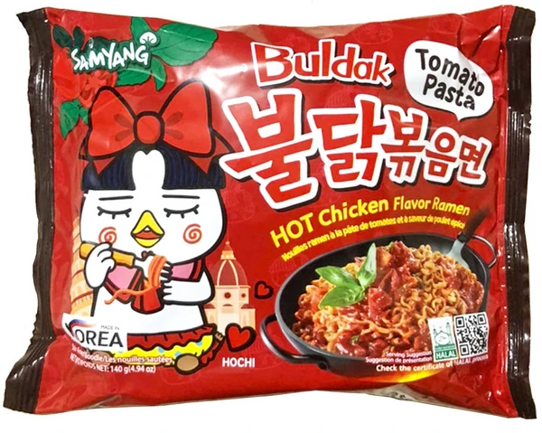 Instant-Nudeln - Buldak Tomato Pasta - Hot Chicken Ramen von SamYang Instant-Nudeln - Buldak Tomato Pasta - Hot Chicken Ramen von SamYang
