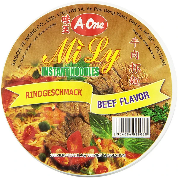 Cup-Nudeln - Mi Ly Nudeln mit Rindgeschmack von A-One