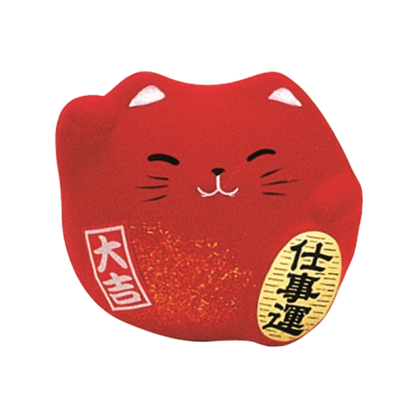 Japanische Winkekatze / Maneki-neko - Rot - Glücksbringer für die Arbeit von Tokyo Design Studio