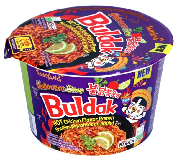 Cup-Nudeln - Buldak Habanero Lime - Hot Chicken Ramen - Big Bowl von SamYang Cup-Nudeln - Buldak Habanero Lime - Hot Chicken Ramen - Big Bowl von SamYang
