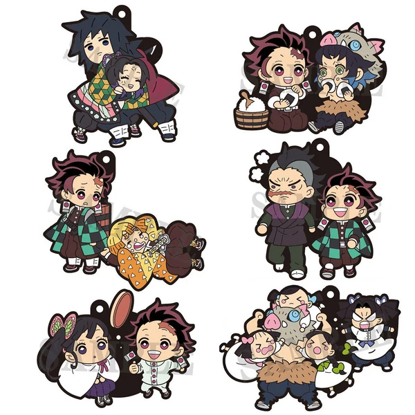 Komplett Set - Kimetsu no Yaiba (Demon Slayer) - Buddy Collection Vol. 3 - Gummi-Anhänger (6)