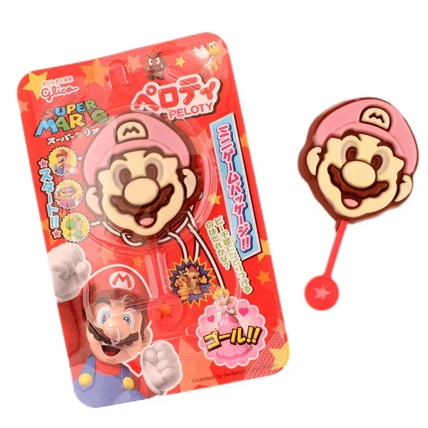 Japanischer Schoko-Lutscher im Mario Design von Glico