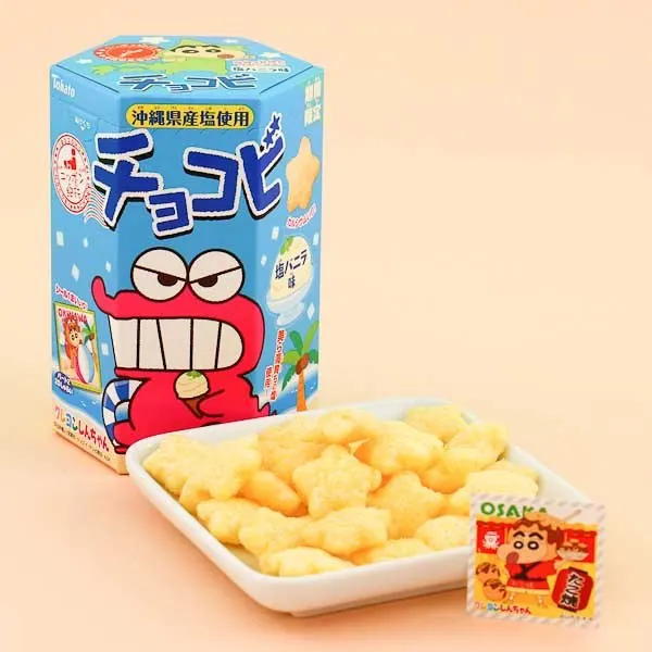 Crispy Weiße Chocolate Cookies in der Shin-Chan Version von Tohato