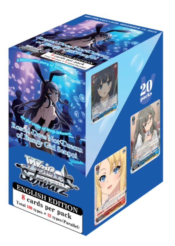 Weiss Schwarz - Rascal Does Not Dream of Bunny Girl Senpai - Display (Enthält 20 Booster a 8 Karten) - (Englische Version)