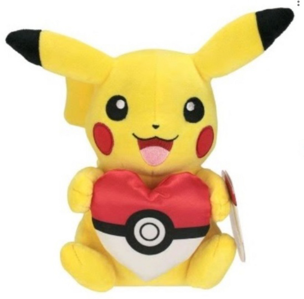 AnimeFanShop.de - Pikachu - Pokémon Plüschtier mit Pokeherz - 20 cm