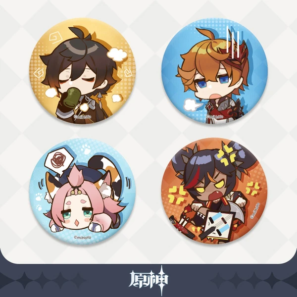 Tartaglia - Genshin Impact - Chibi Stickers Glossy Badge - miHoYo