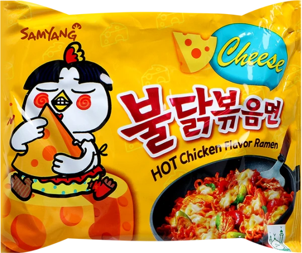 Instant-Nudeln - Hot Chicken Cheese Ramen (gebraten) von SamYang Instant-Nudeln - Hot Chicken Cheese Ramen (gebraten) von SamYang