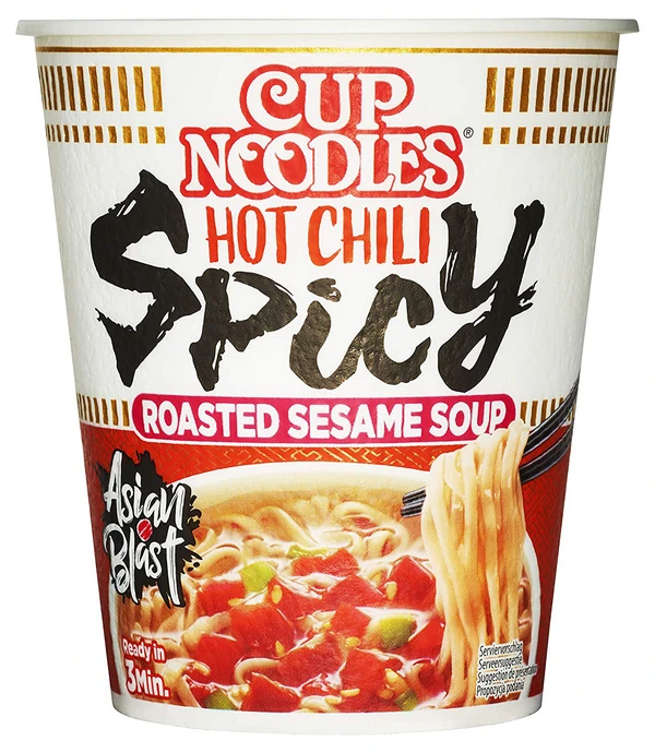 Cup-Nudeln - Asia Blast - Hot Chili - Geröstete Sesam Suppe von Nissin Cup-Nudeln - Asia Blast - Hot Chili - Geröstete Sesam Suppe von Nissin