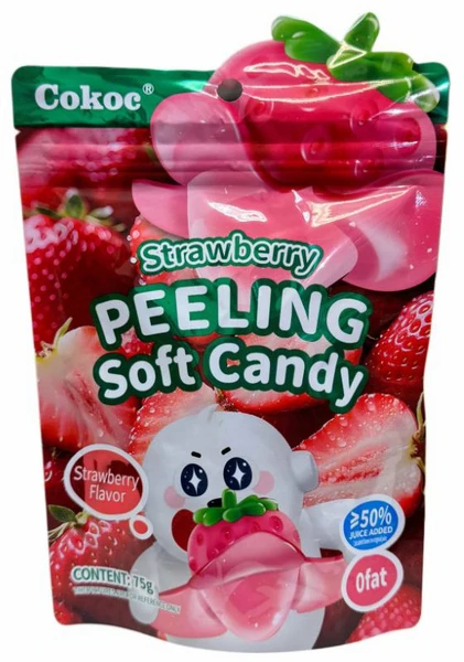 Schälbare weiche Gummi-Bonbons - Erdbeere von Cokoc