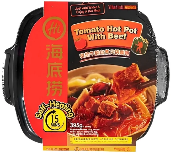 Hot Pot mit Tomate und Rindfleisch -Selbsterwärmend-