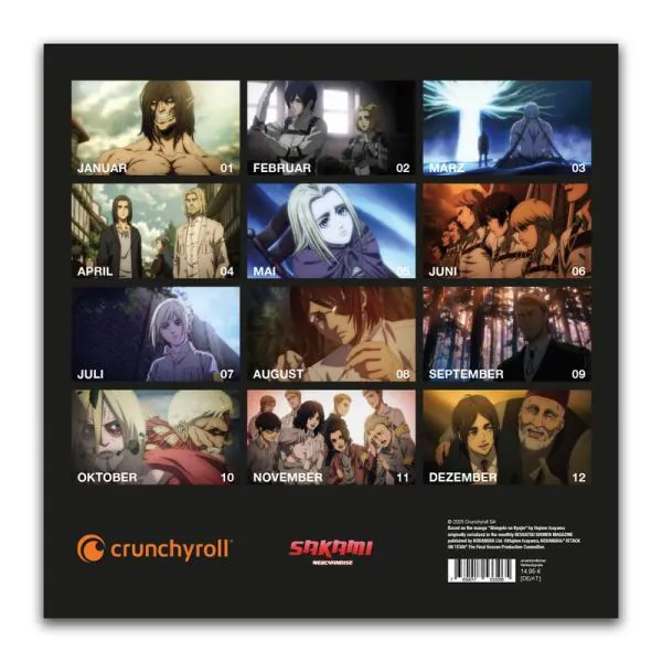 Attack on Titan - Wandkalender - Crunchyroll