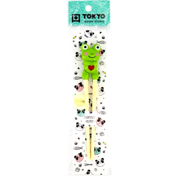 Chopsticks / Essstäbchen mit Kawaii Helfer - Frosch Grün